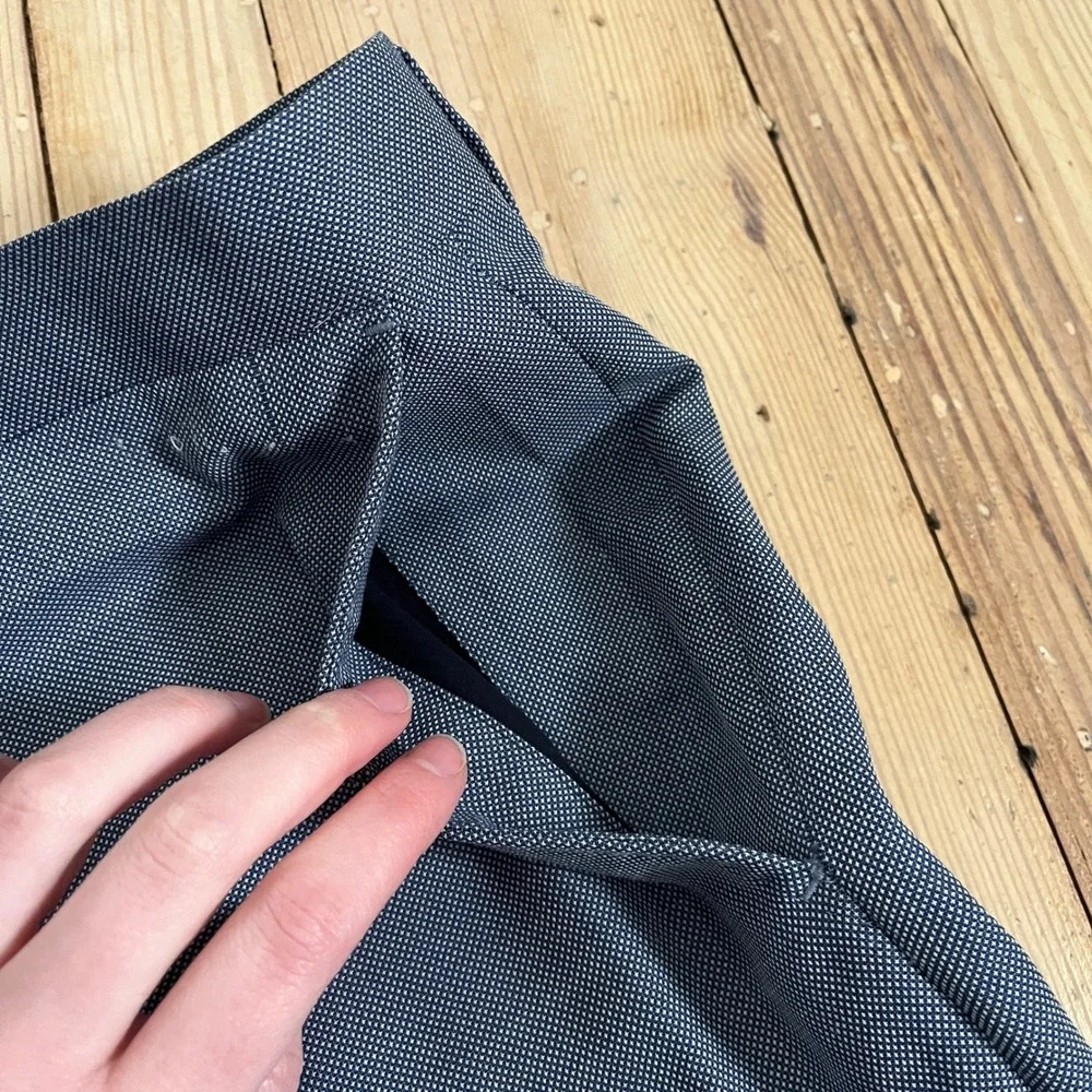 Banana Republic Marzotto 110 Wool Mens Blue Grey Micro Pattern Dress Pants Slack